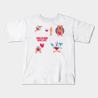 give blood give life Kids T-Shirt